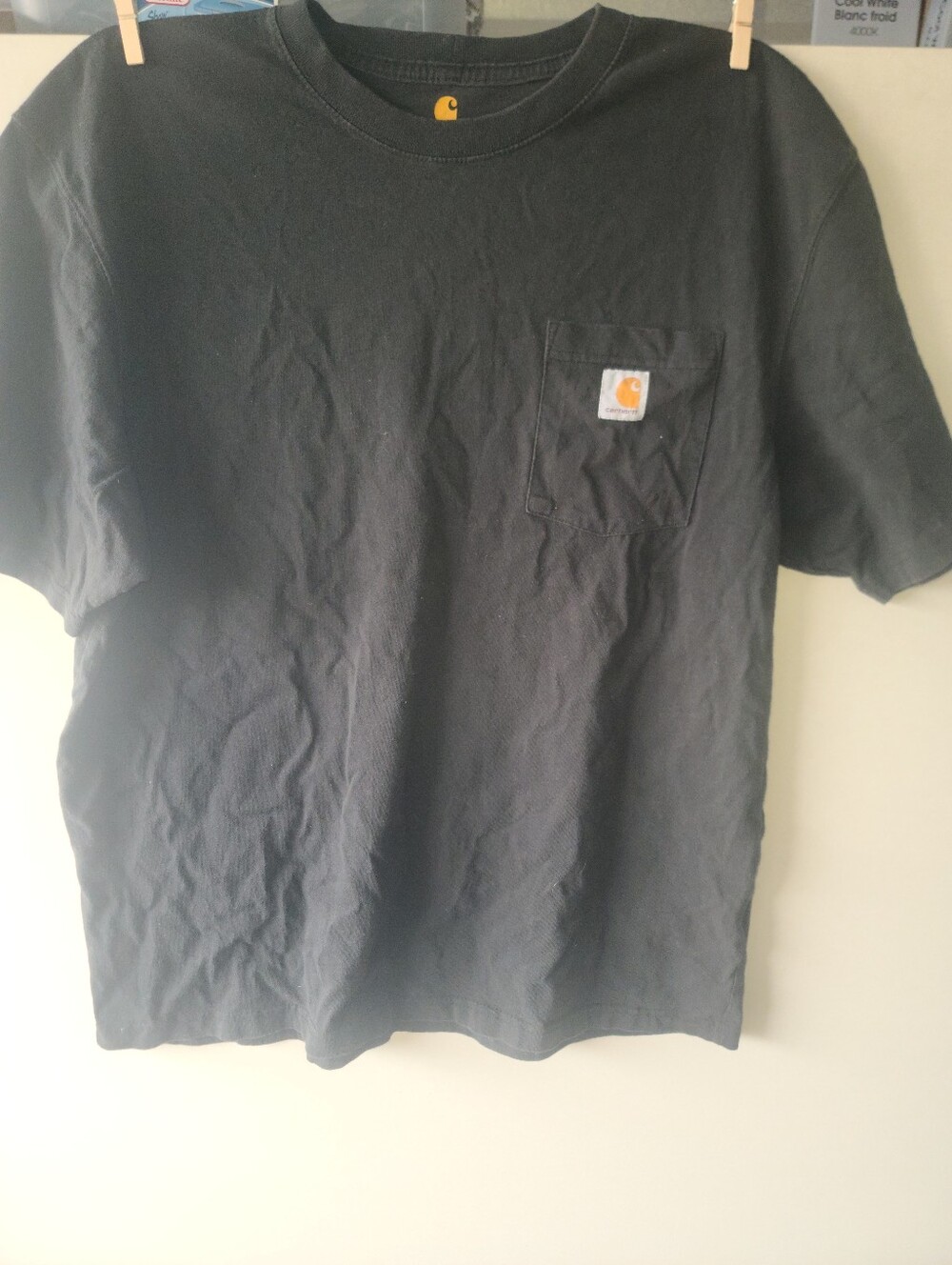 Carhartt Short-Sleeve Pocket Tee in Black with Logo Patch